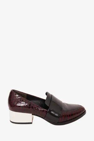 3.1 Phillip Lim Burgundy Embossed Loafers Size 35.5