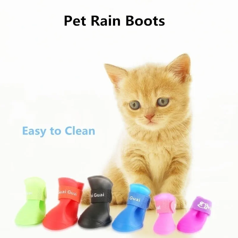 4Pc/Set Pet Dog Rain Shoes