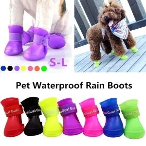 4Pc/Set Pet Dog Rain Shoes