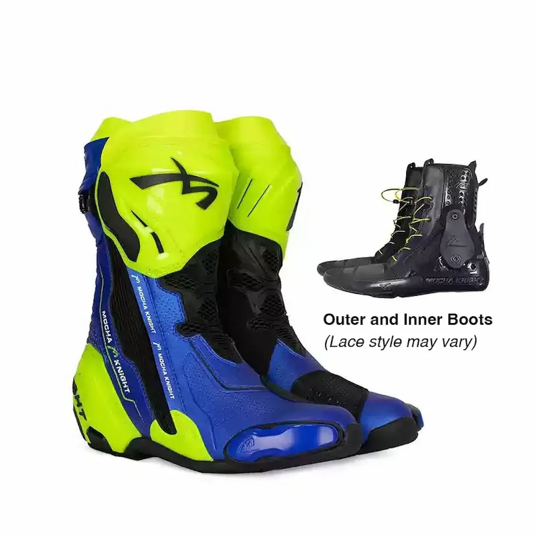 Allgoal Motorcycle Riding Boots Blue/Green