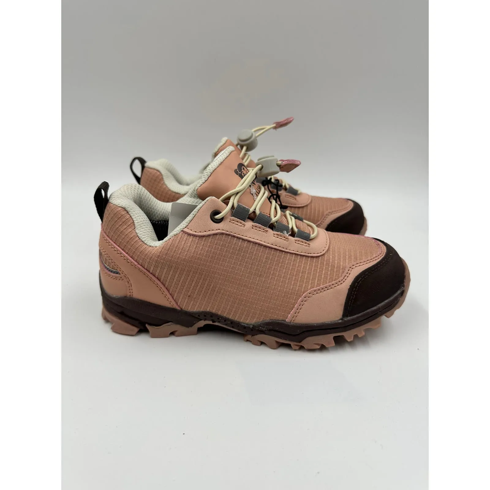 Big Kid Size 3, Light Pink Hikers w/ Rugged Sole and Synch Elastic Laces