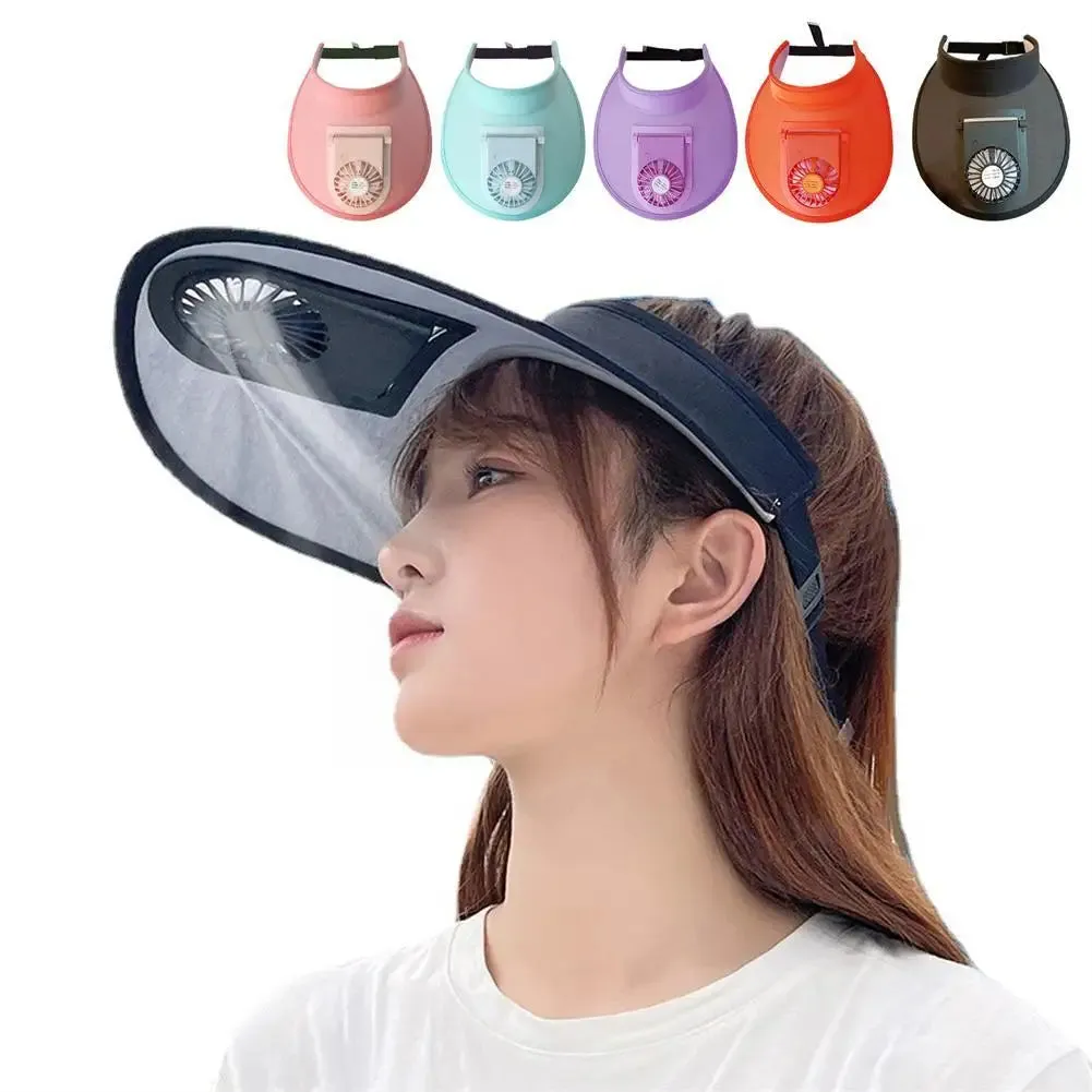 Breathable Summer Sun Visor Cooling Fan Hat