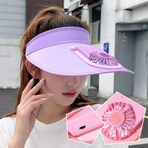 Breathable Summer Sun Visor Cooling Fan Hat