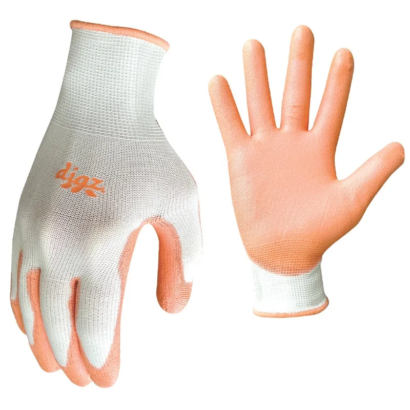 Digz S Polyurethane Coating Stretch FIt Gray/Orange Gardening Gloves