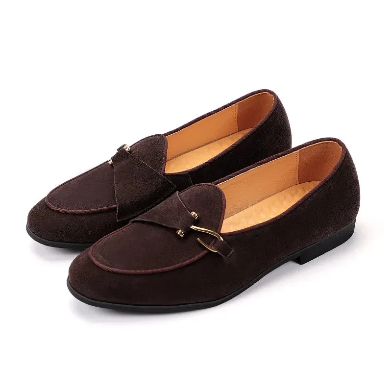 Elegant suede leather loafers