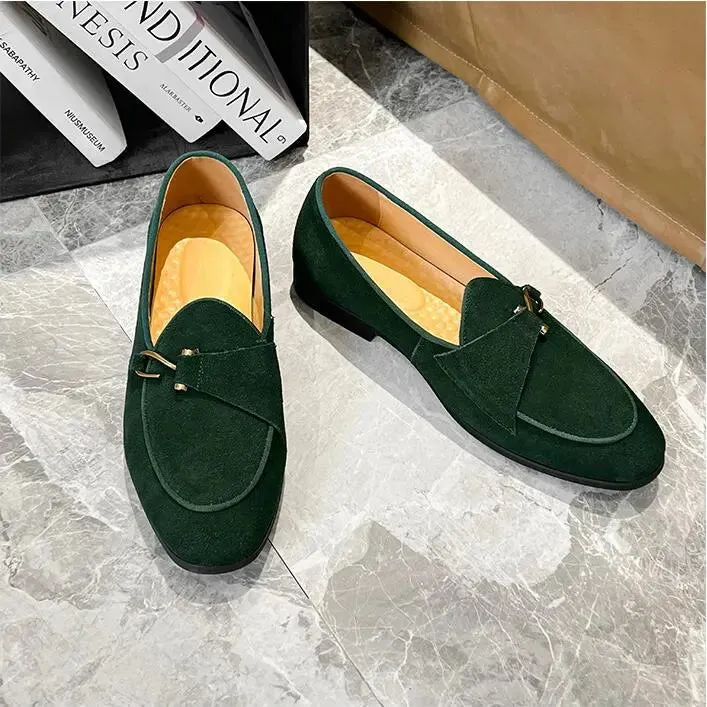 Elegant suede leather loafers