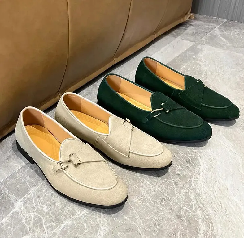 Elegant suede leather loafers