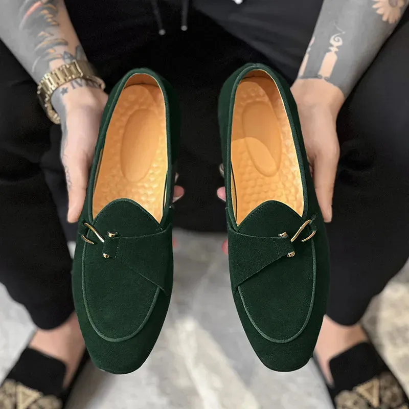 Elegant suede leather loafers