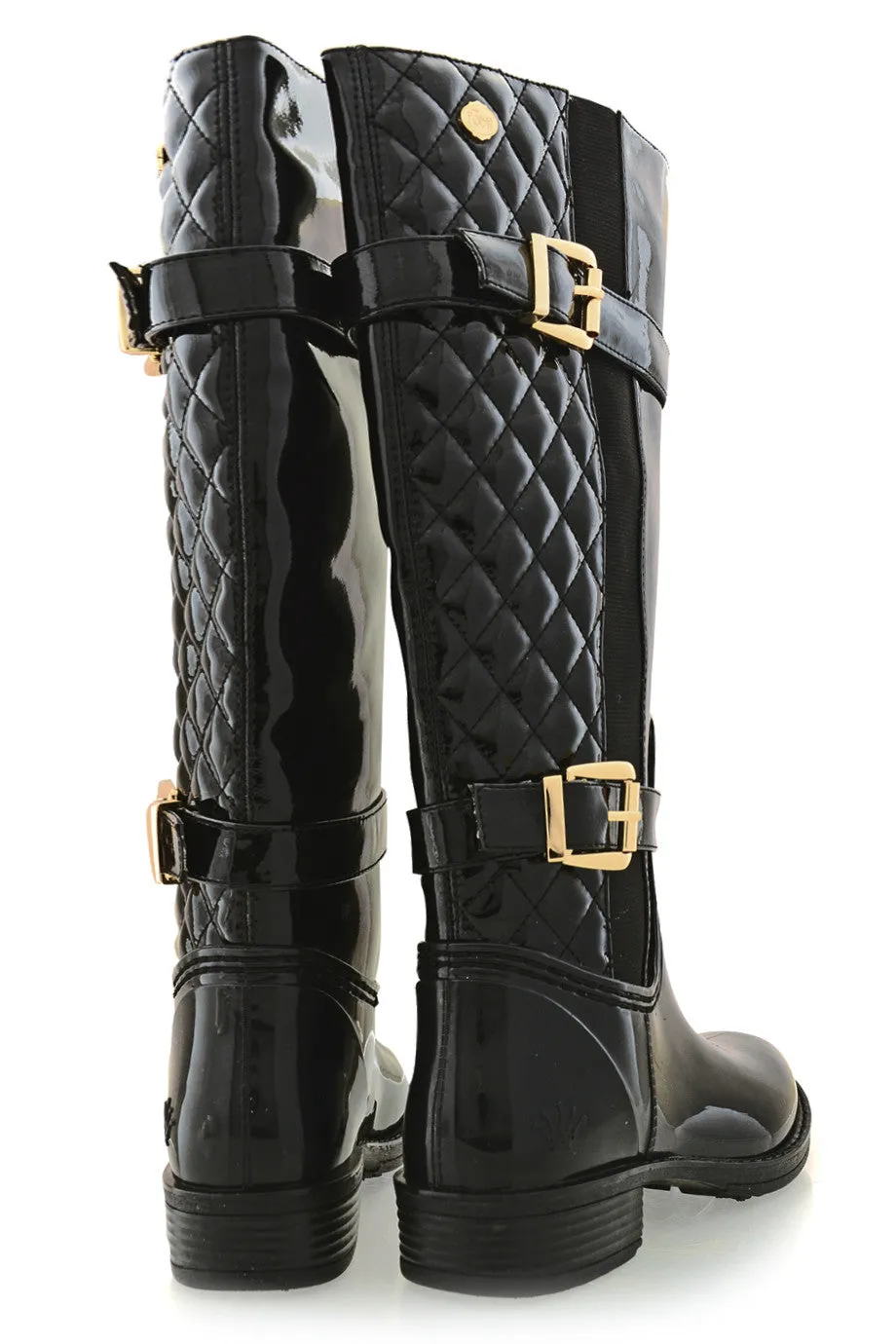 GALIENA Black Patent Boots