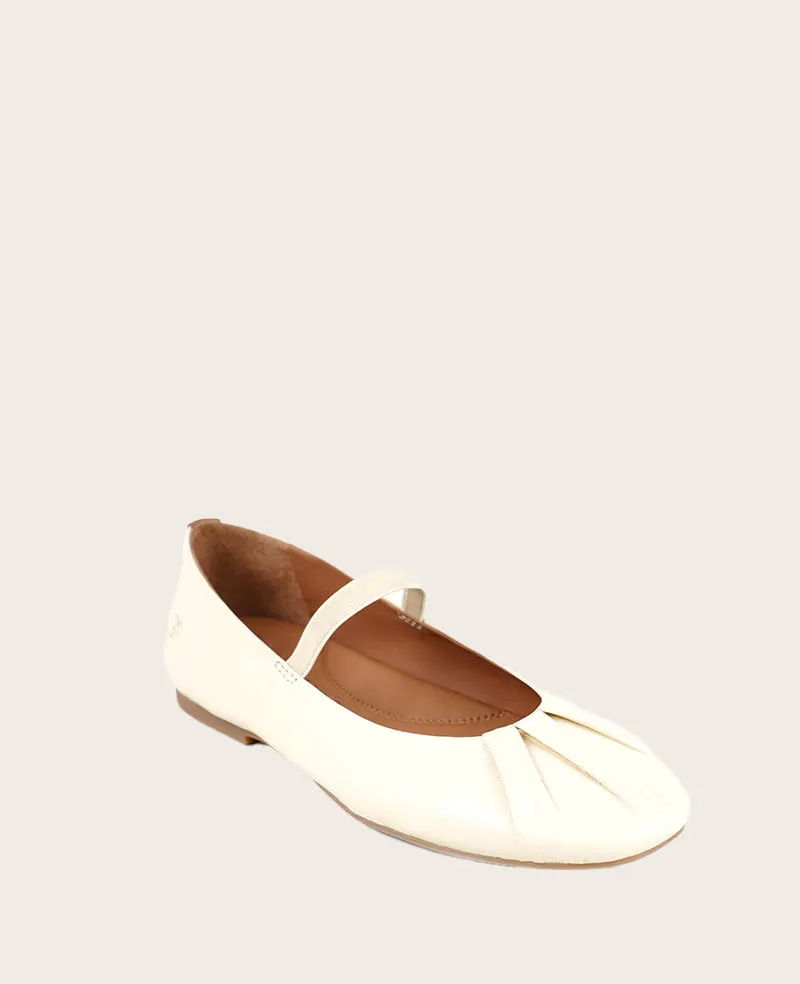 GENTLE SOULS -  Walden Lambs Wool Leather Pleated Toe Mary Jane Flat