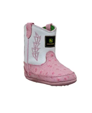 Johnny Popper Pink and White Crib Boots