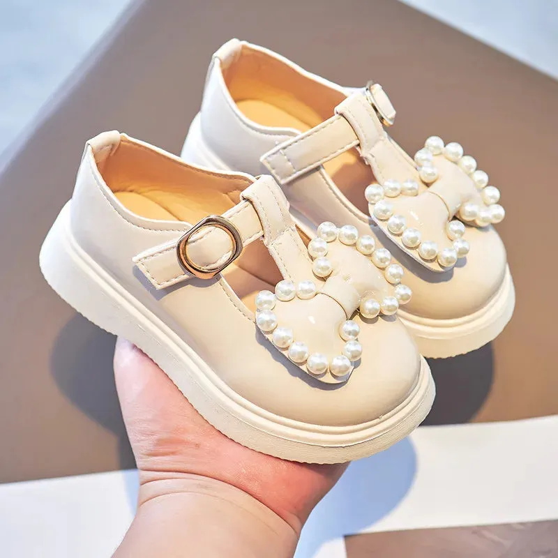 Kids Flat Shoes Children Casual Sandals School Girls Princess Pu Leather Shoes Non-Slip Kids Retro Hollow Soft Bottom Loafer