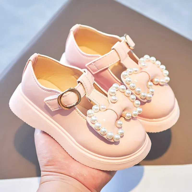 Kids Flat Shoes Children Casual Sandals School Girls Princess Pu Leather Shoes Non-Slip Kids Retro Hollow Soft Bottom Loafer