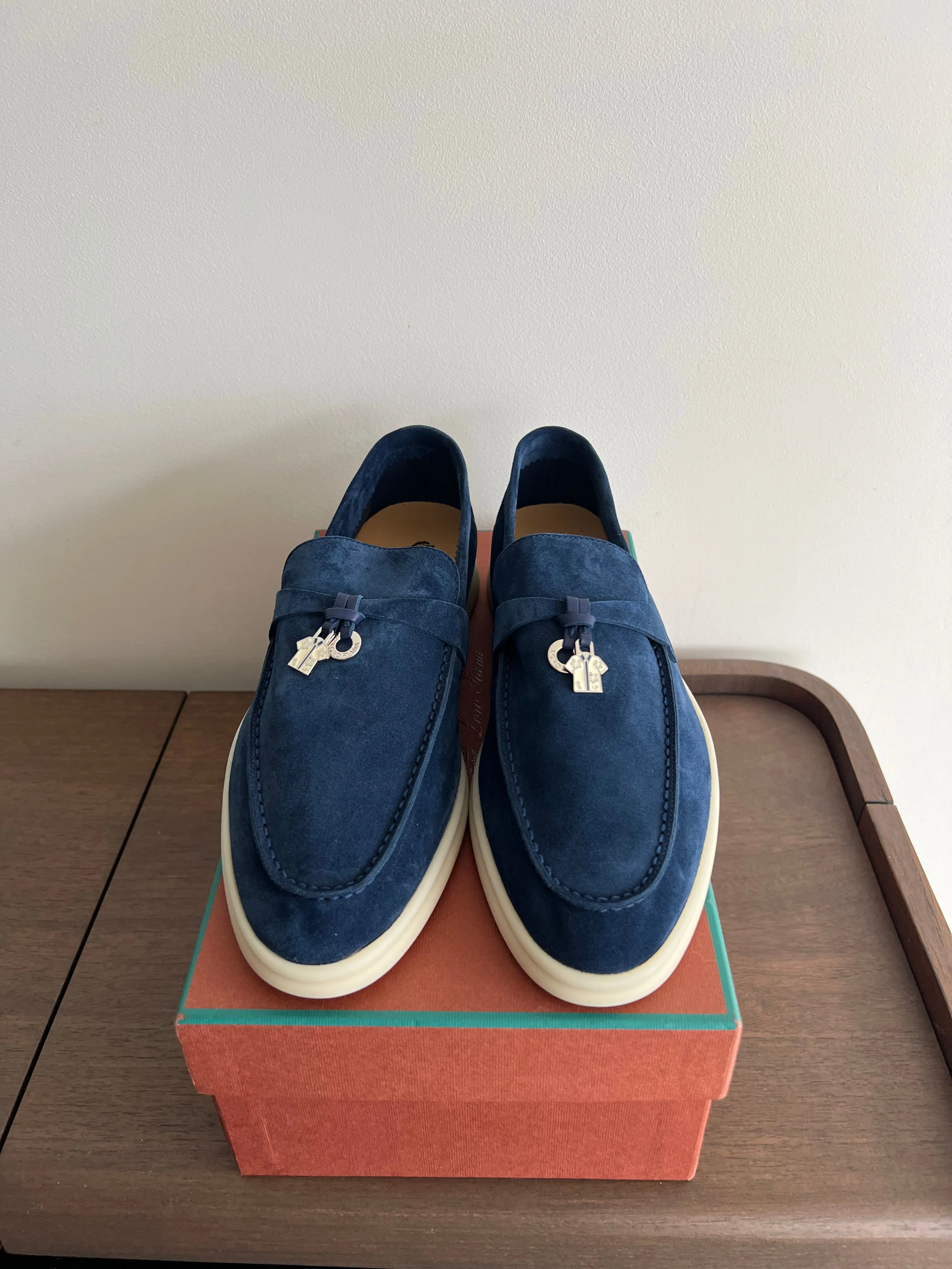 Loro Piana Summer Charms Walk Loafers (Anemone Blue)