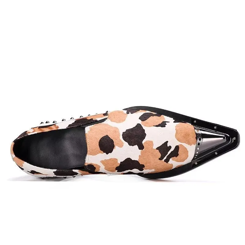 Luxe Exotic Pattern Genuine Leather Slip-on Loafers