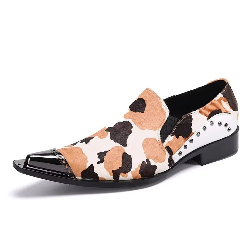 Luxe Exotic Pattern Genuine Leather Slip-on Loafers