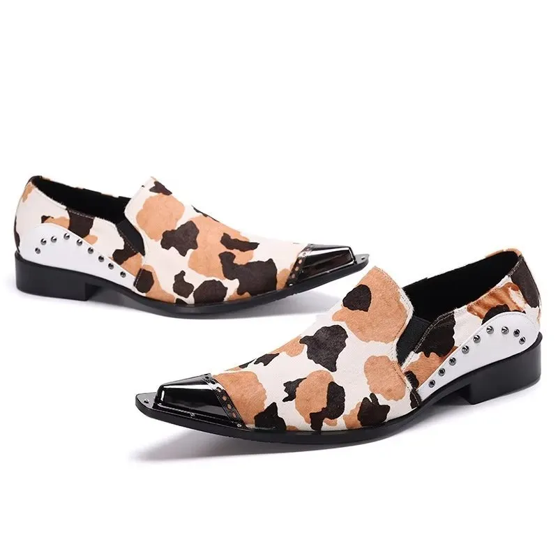 Luxe Exotic Pattern Genuine Leather Slip-on Loafers