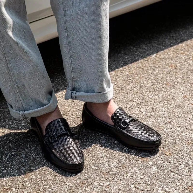 LuxeCroc Exotic Metal Toe Slip On Loafers