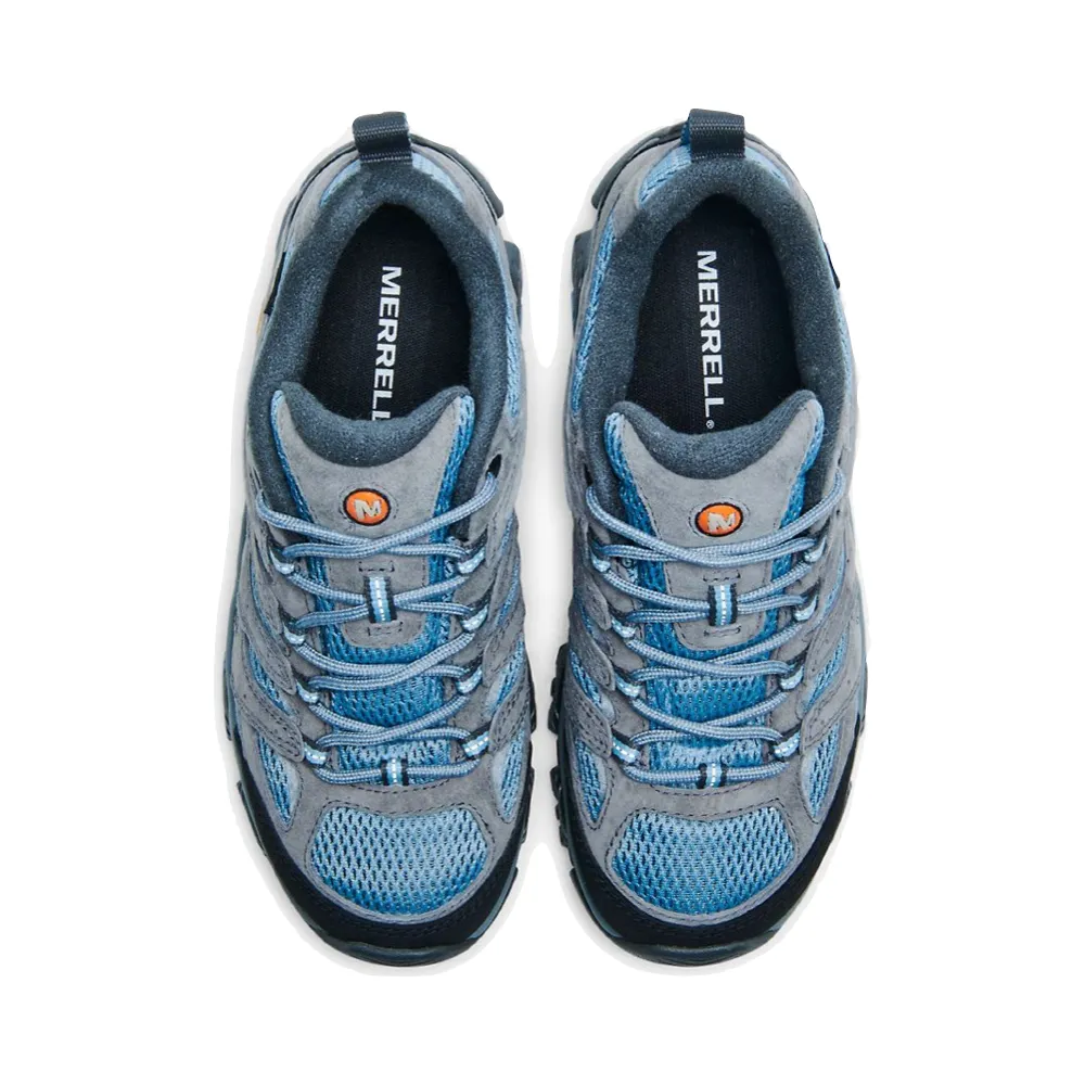 Merrell Women's Moab 3 Low Waterproof Hiking Shoe in Altitude Grey/Blue