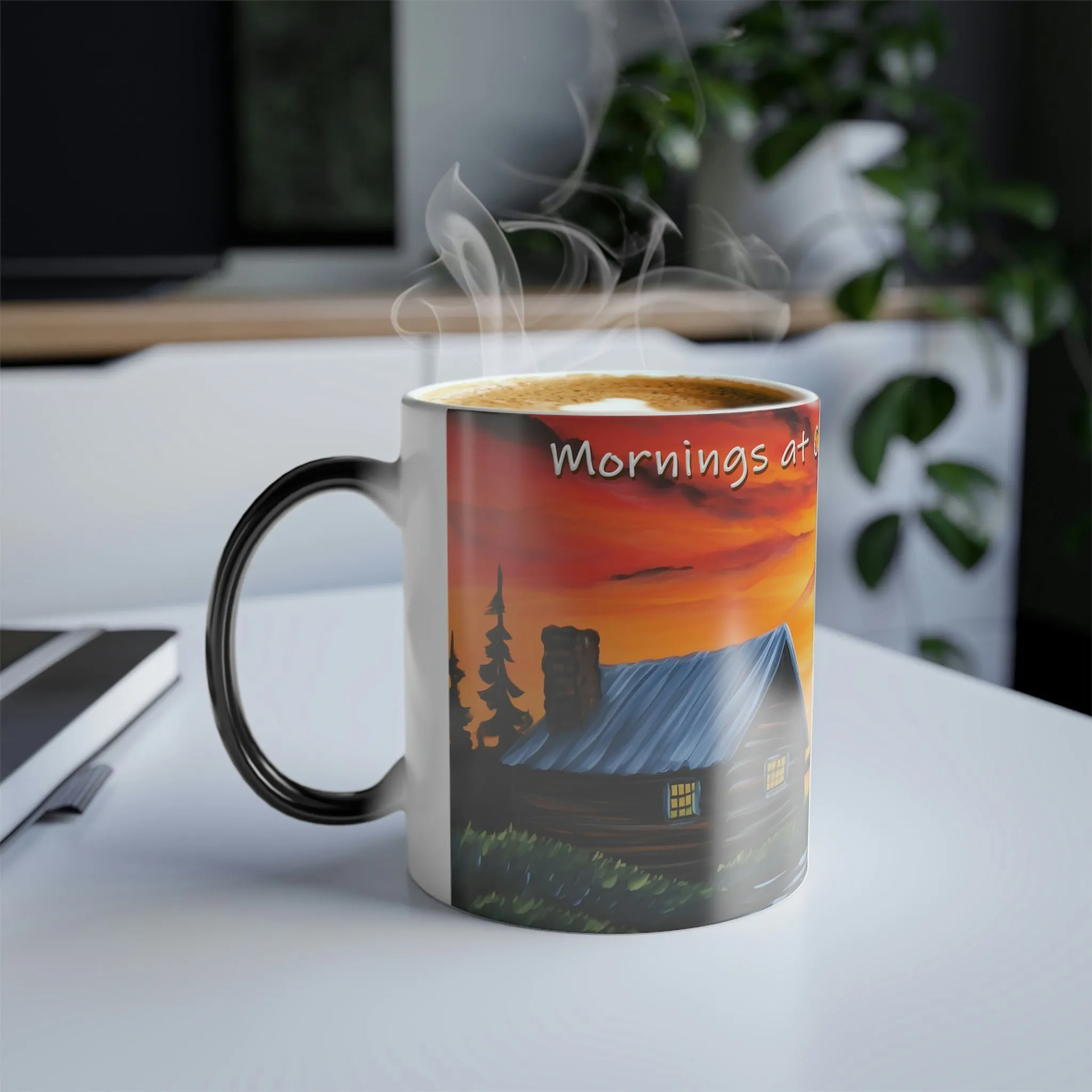 Mornings at Camp are the Best - Magic Mug - Perfect Gift for the Camper, Hiker, Lake House or as a House Warming Present