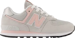 New Balance 574 Little Kid Wide 'Core Pack - Rain Cloud Pink Haze' Sneakers, Gray