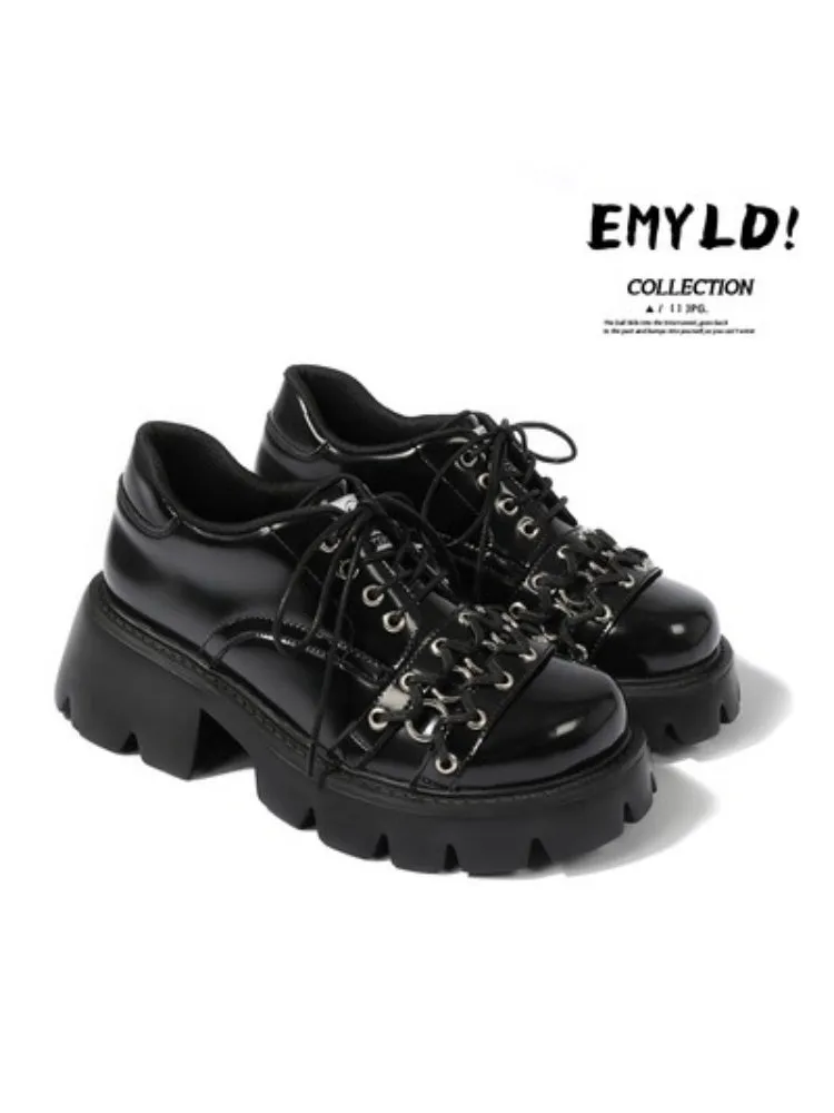 Niche Design Derby Eyelet Platform Shoes【s0000005182】