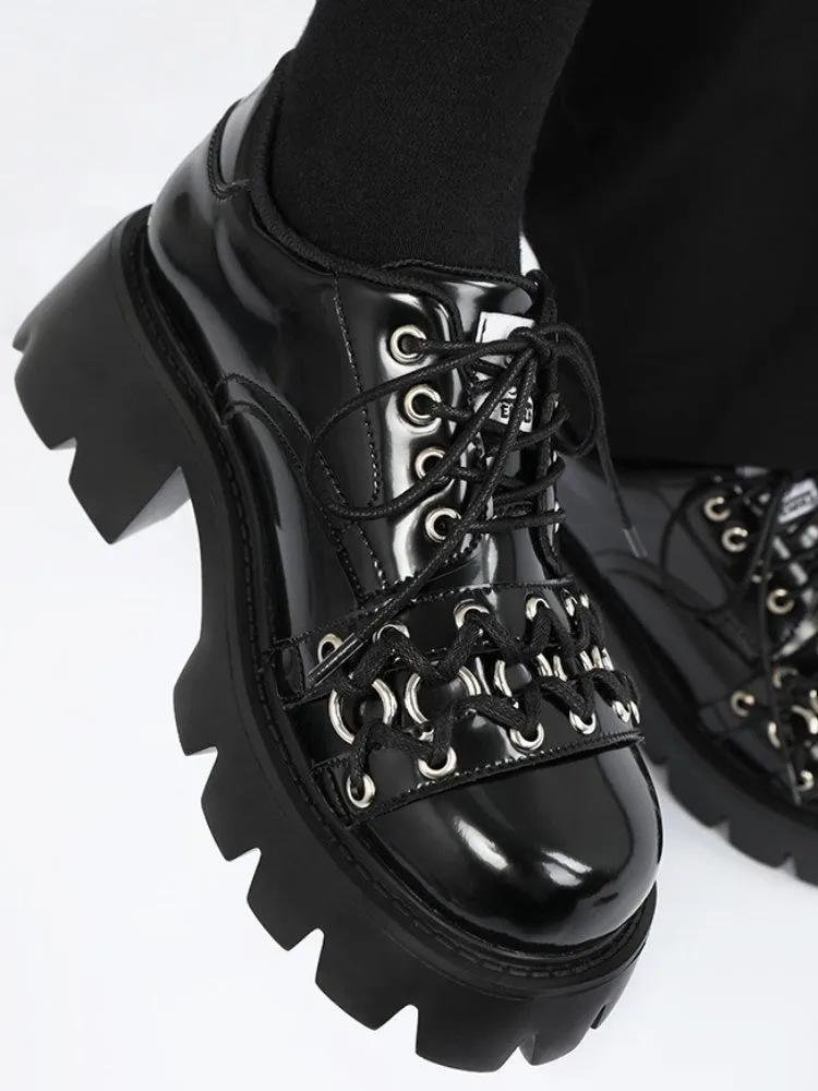 Niche Design Derby Eyelet Platform Shoes【s0000005182】