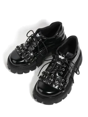 Niche Design Derby Eyelet Platform Shoes【s0000005182】