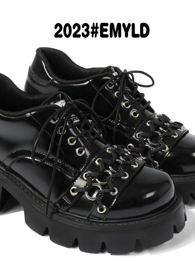 Niche Design Derby Eyelet Platform Shoes【s0000005182】