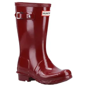 Original Gloss Children's Wellington Boots - Fall Red by Hunter