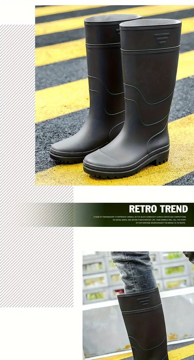 Rain Boots For Men, Waterproof Anti-Slipping Knee-high Rubber Boots For Outdoor, Fishing Work And Garden Shoes