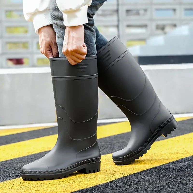 Rain Boots For Men, Waterproof Anti-Slipping Knee-high Rubber Boots For Outdoor, Fishing Work And Garden Shoes