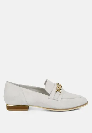 Ricka Chain Embellished Loafers