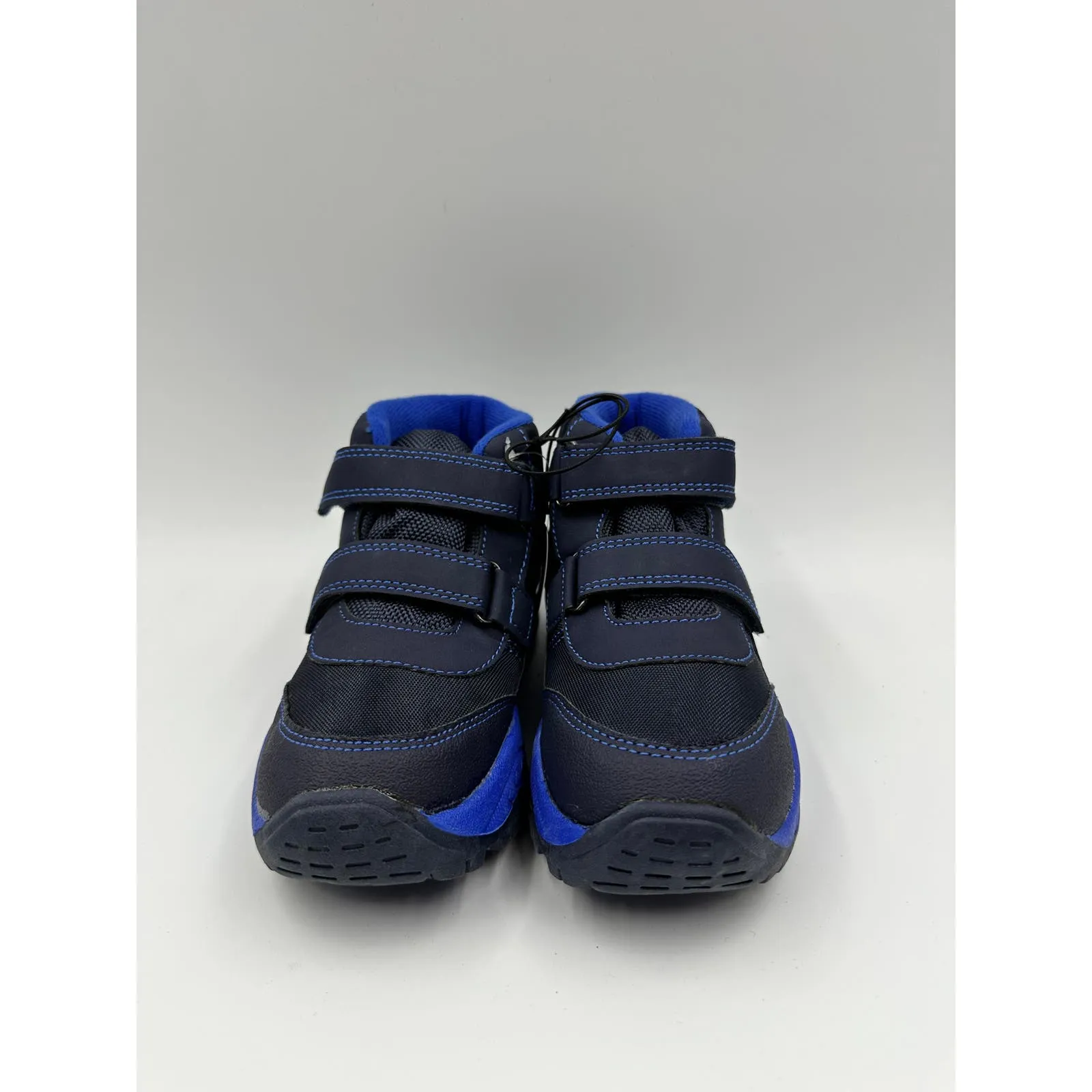 Small Kid Size 13, High Top Dark Blue Hikers w/ Hook and Loop Strap, Rubber Toe Cap