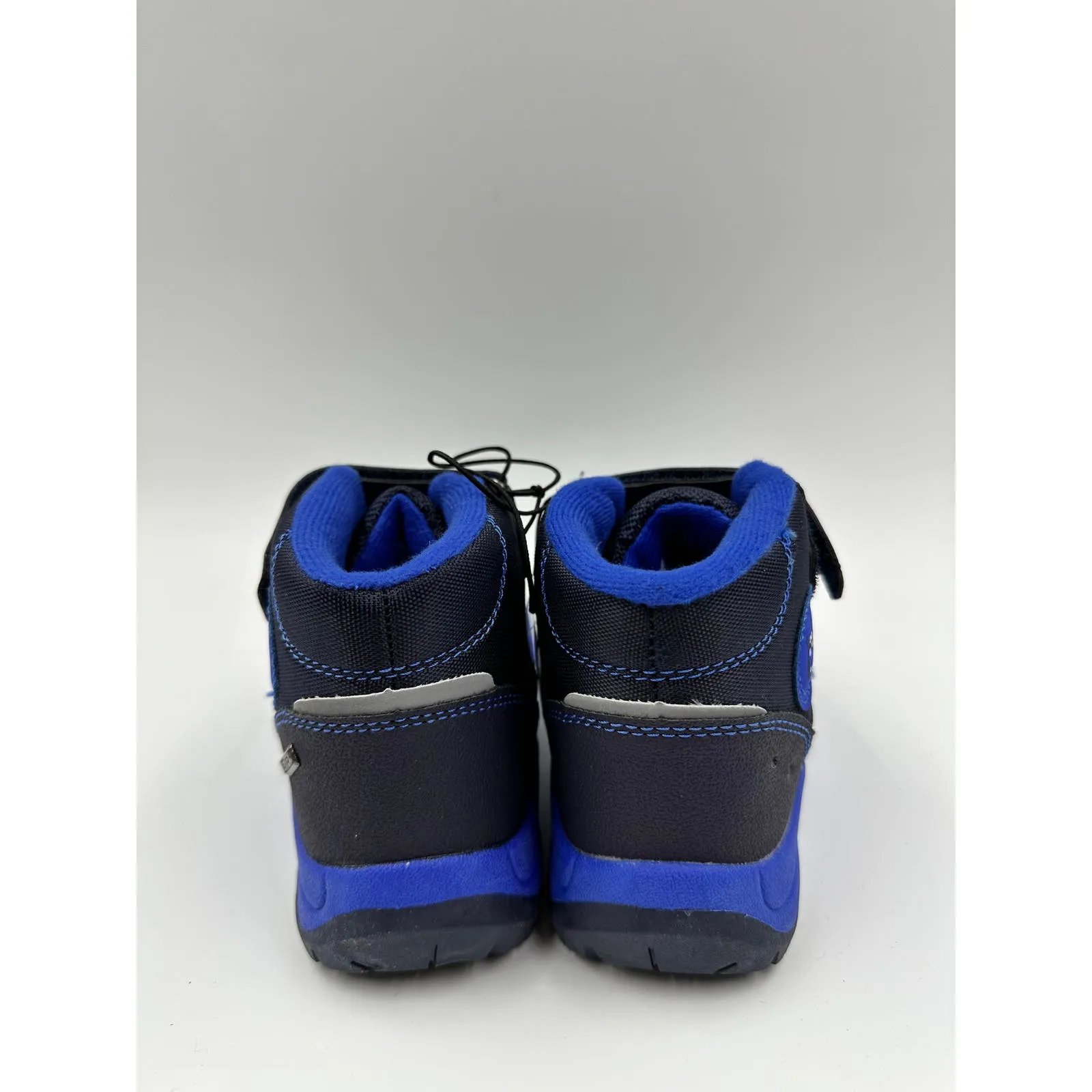 Small Kid Size 13, High Top Dark Blue Hikers w/ Hook and Loop Strap, Rubber Toe Cap