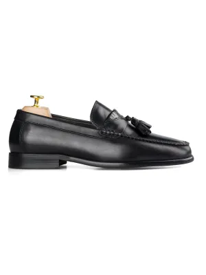 Tassel Moccasin Loafer - Solid Black