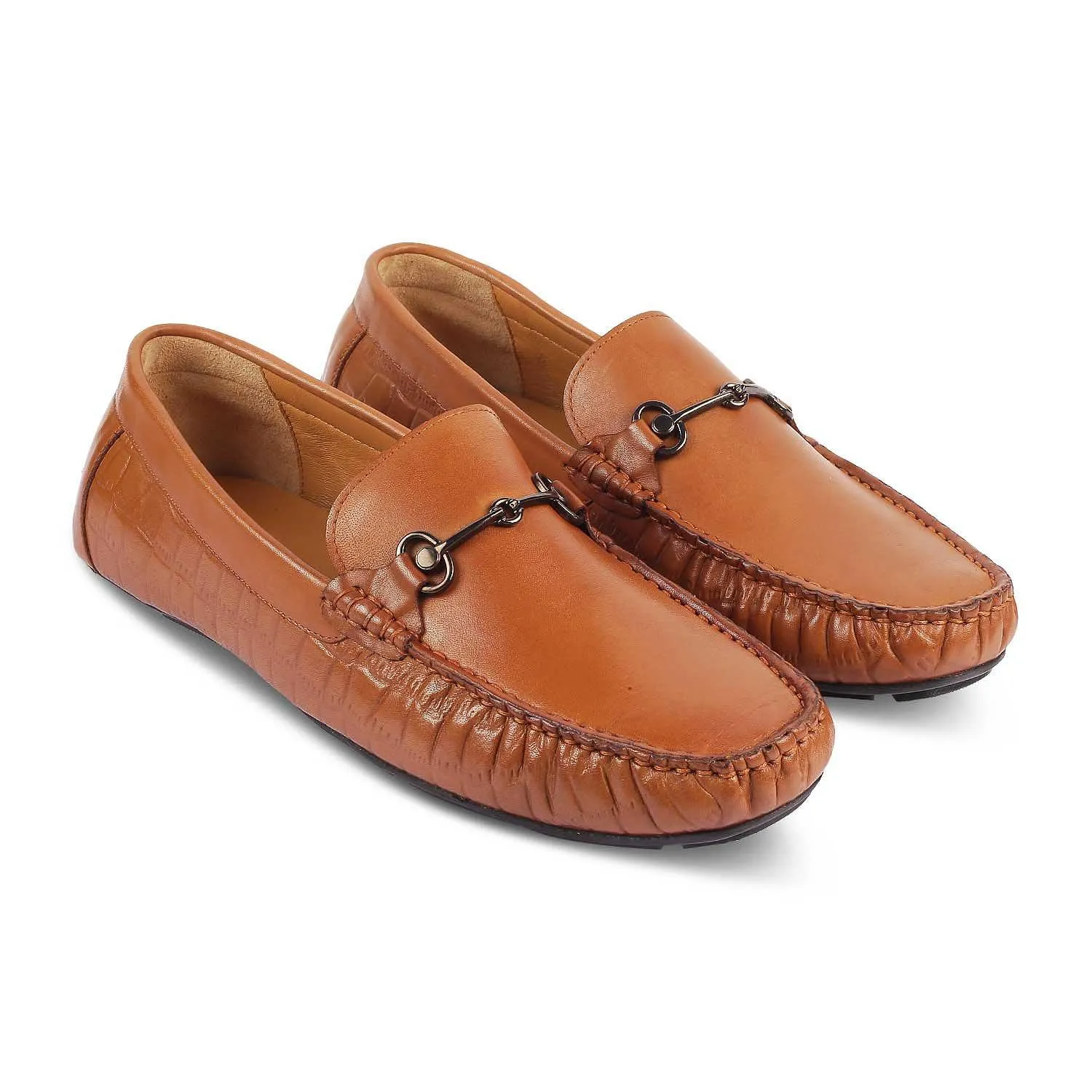 The Port Tan Men's Leather Driving Loafers Tresmode