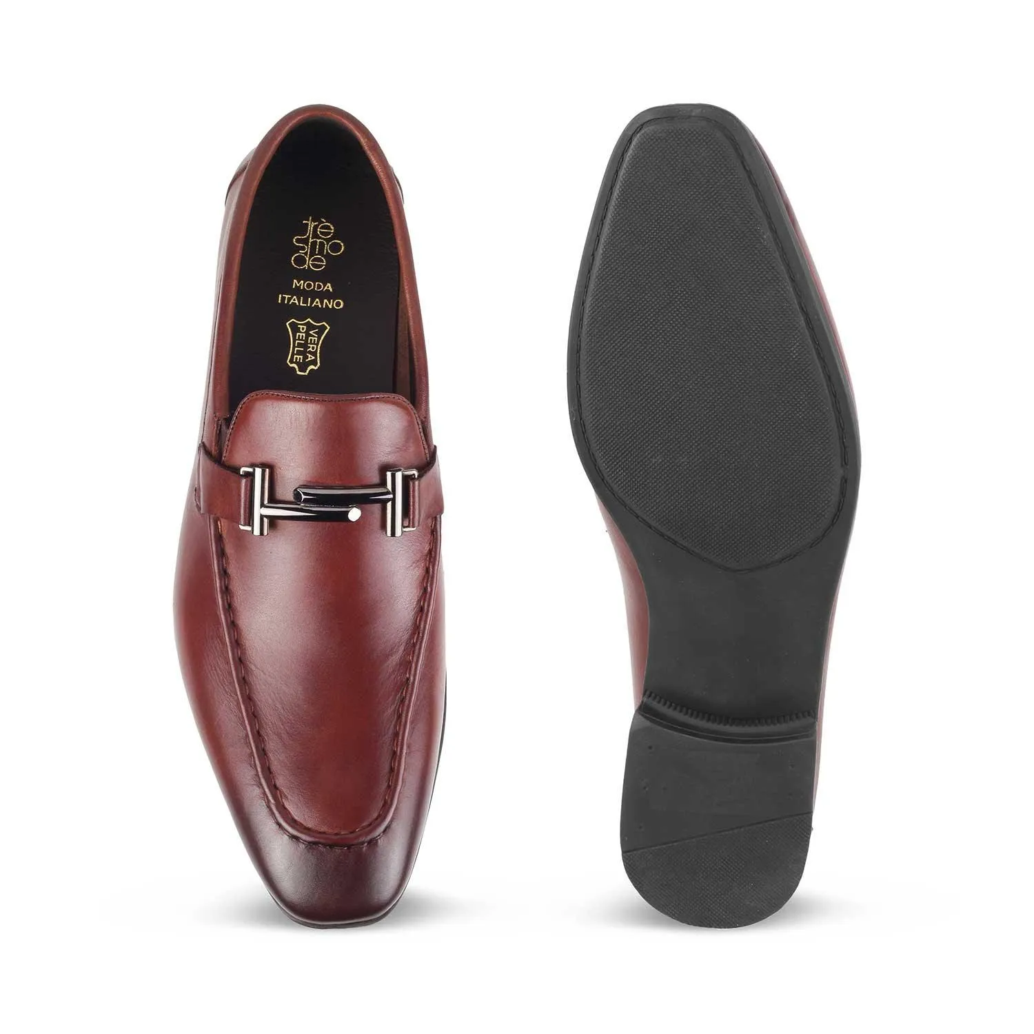 The Salperton Brown Men's Leather Loafers Tresmode