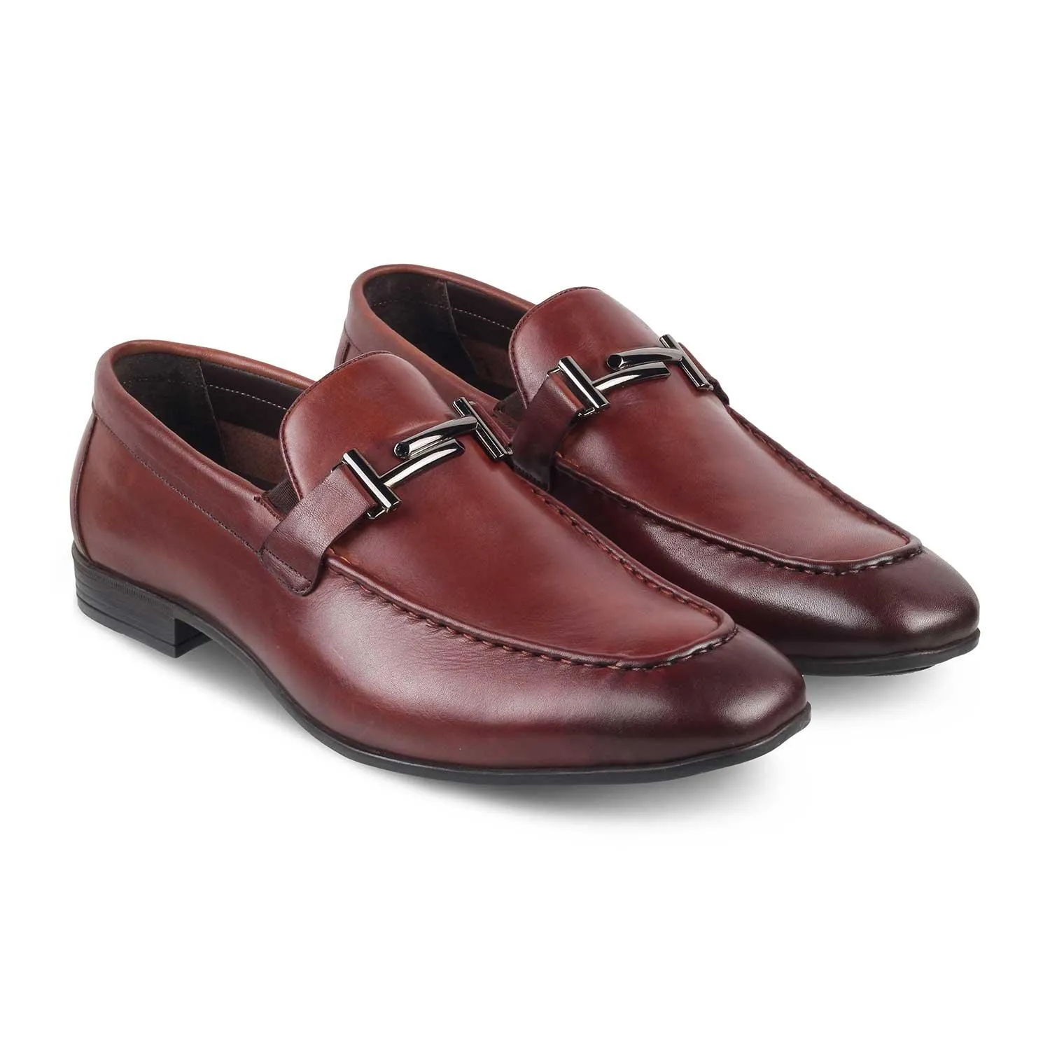 The Salperton Brown Men's Leather Loafers Tresmode