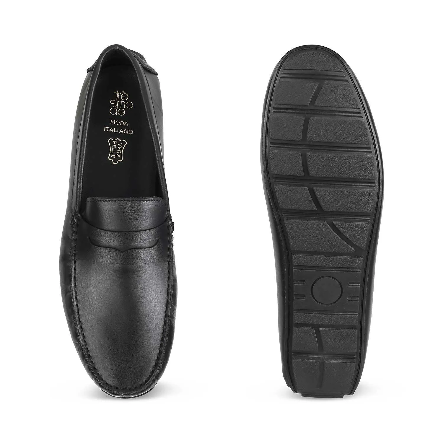 The Sloafer Black Men's Leather Driving loafers Tresmode