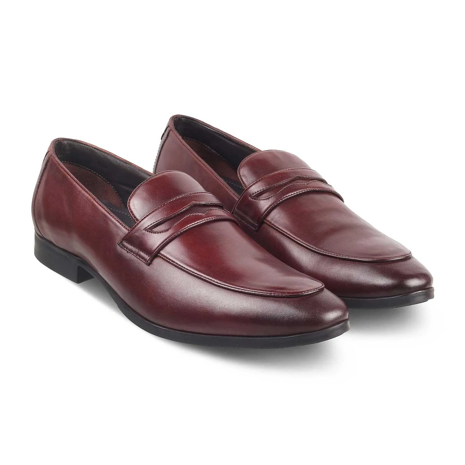 The Toslip Tan Men's Leather Penny Loafers Tresmode