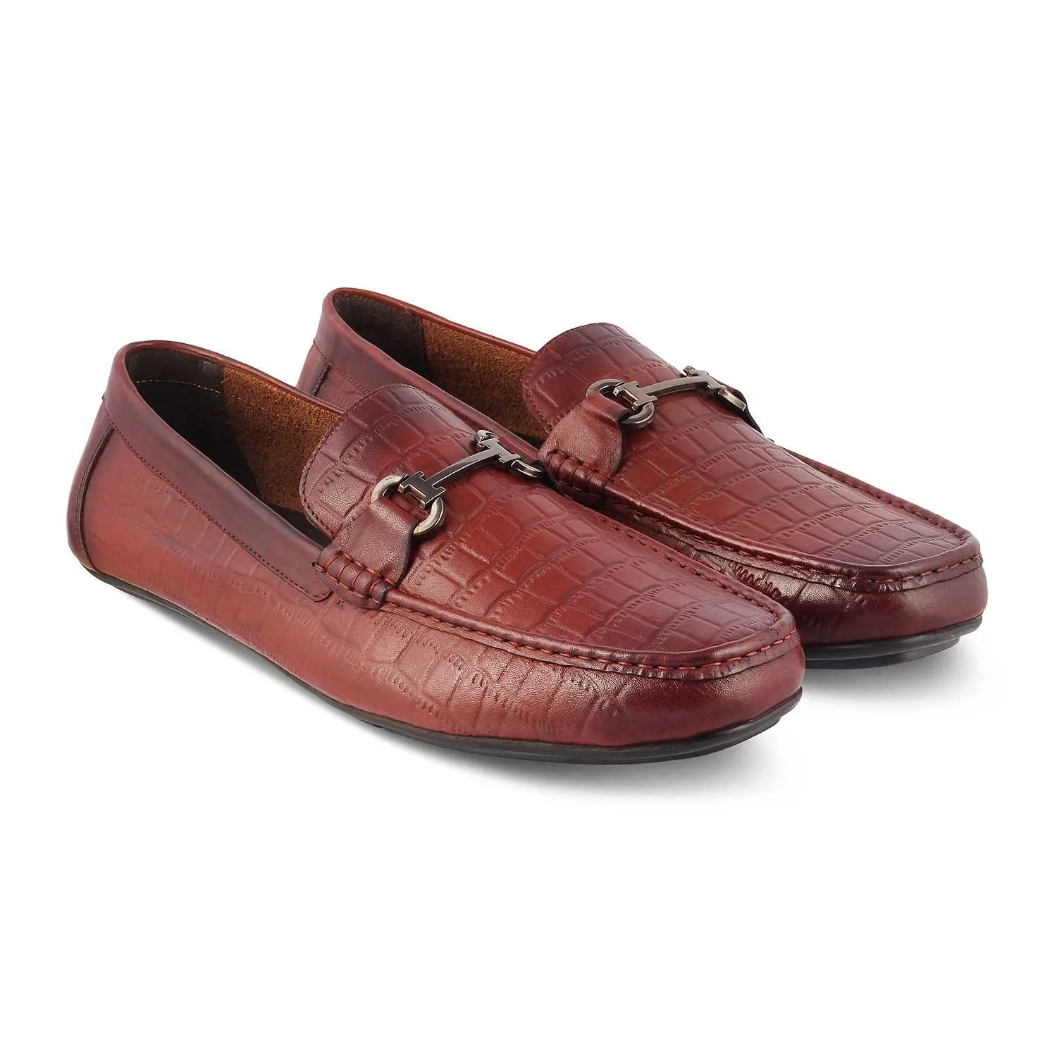 The Yoxile Tan Men's Leather Driving Loafers Tresmode