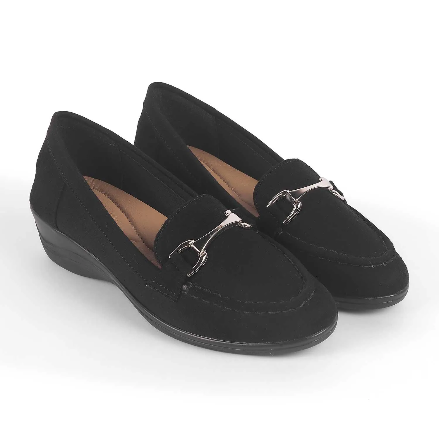 Tresmode Lucia Black Women's Casual Wedge Loafers