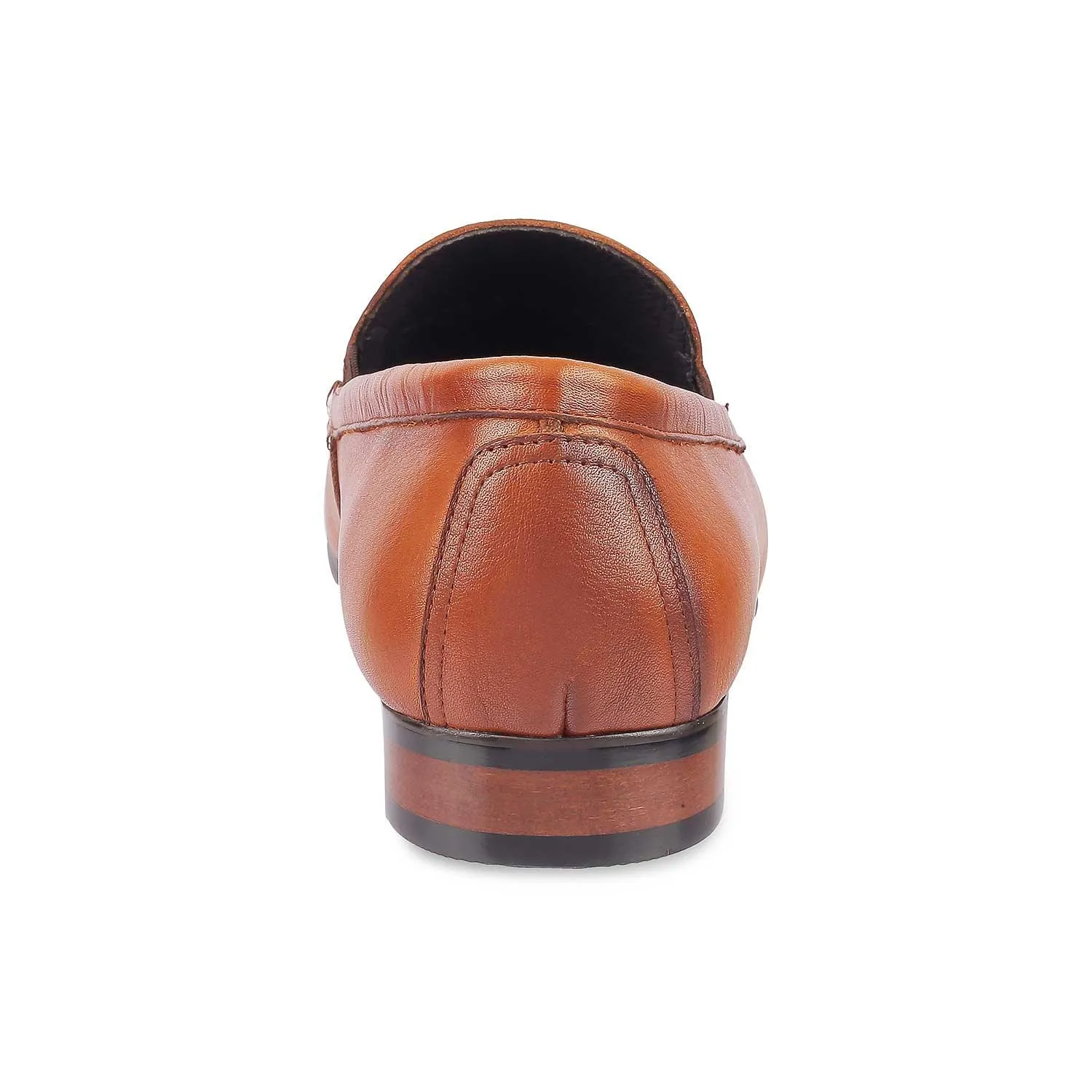 Tresmode Neslip Brown Men's Leather Horse-bit Loafers