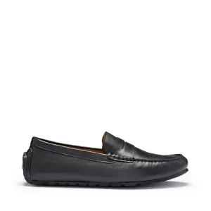 Tyre Sole Penny Driving Loafers, black leather