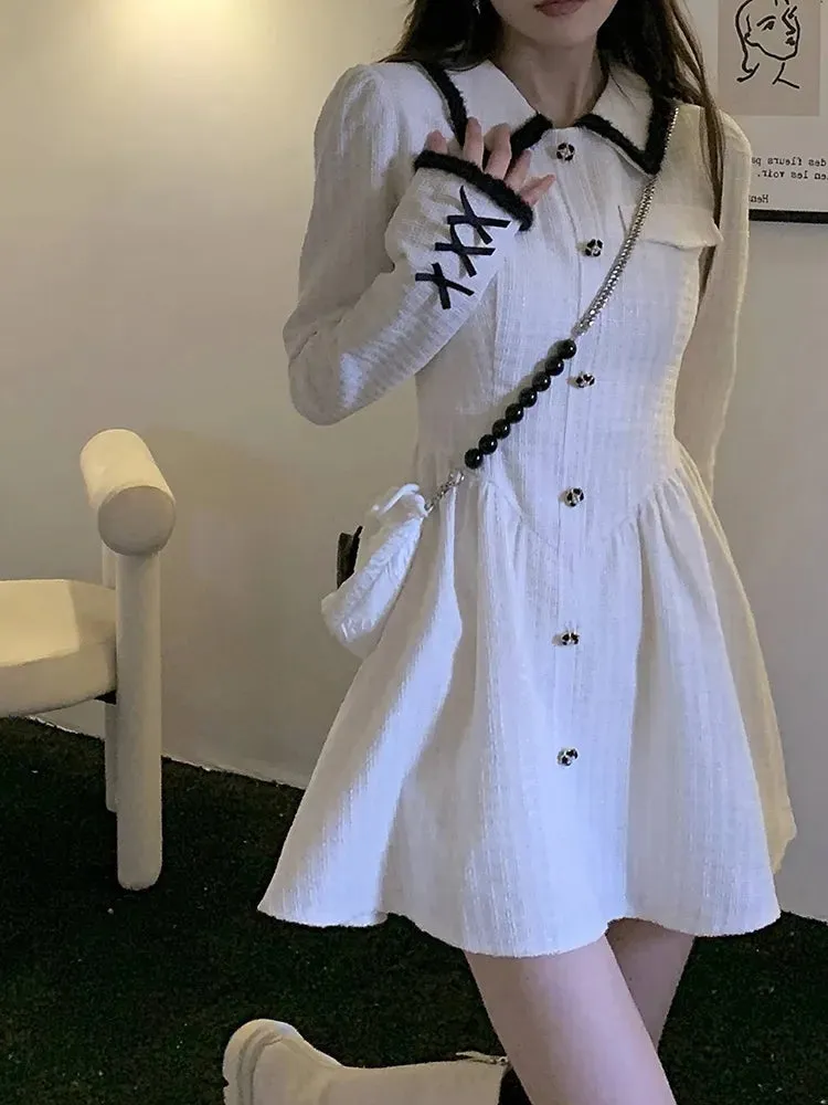 White Sailor Academia Dress