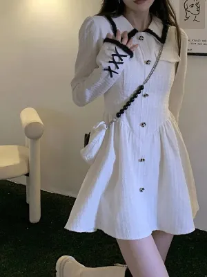 White Sailor Academia Dress