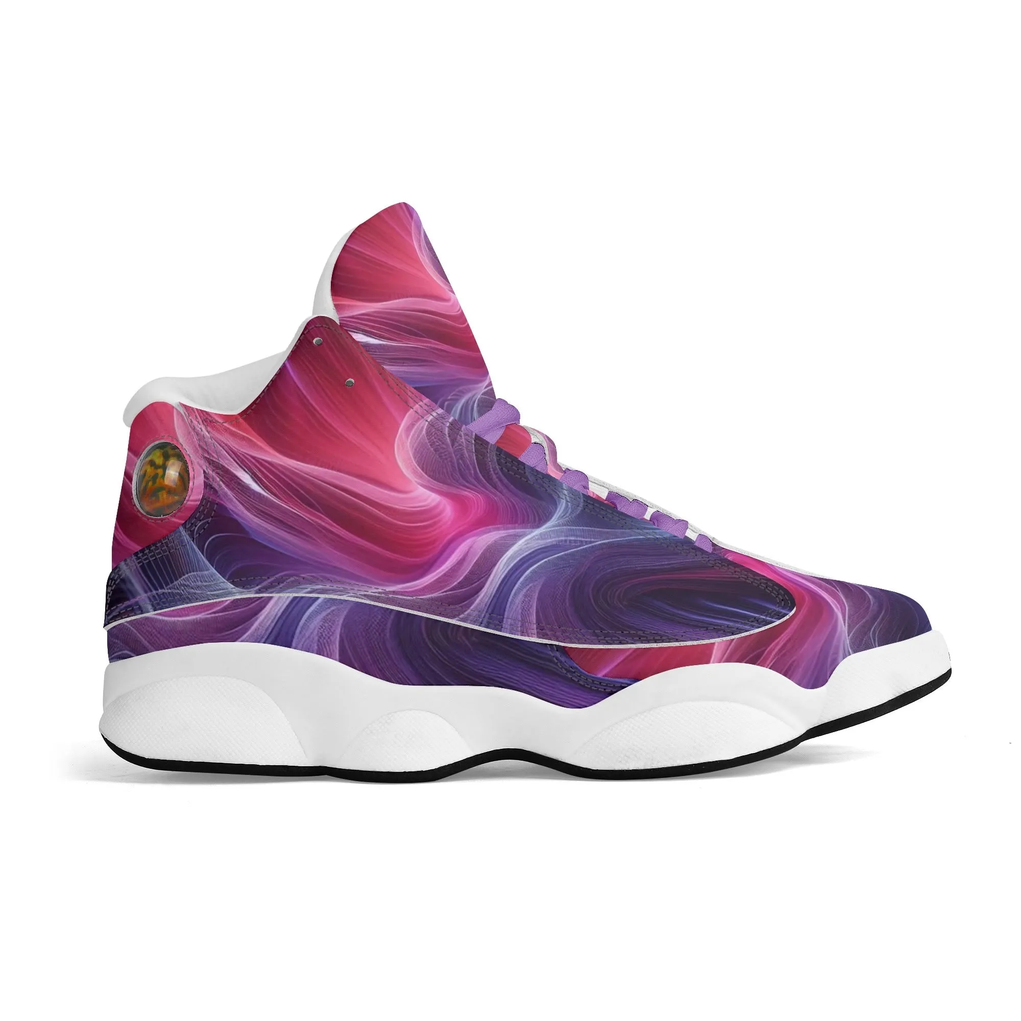 Womens Purple Swirl PU Leather Athletic Shoes