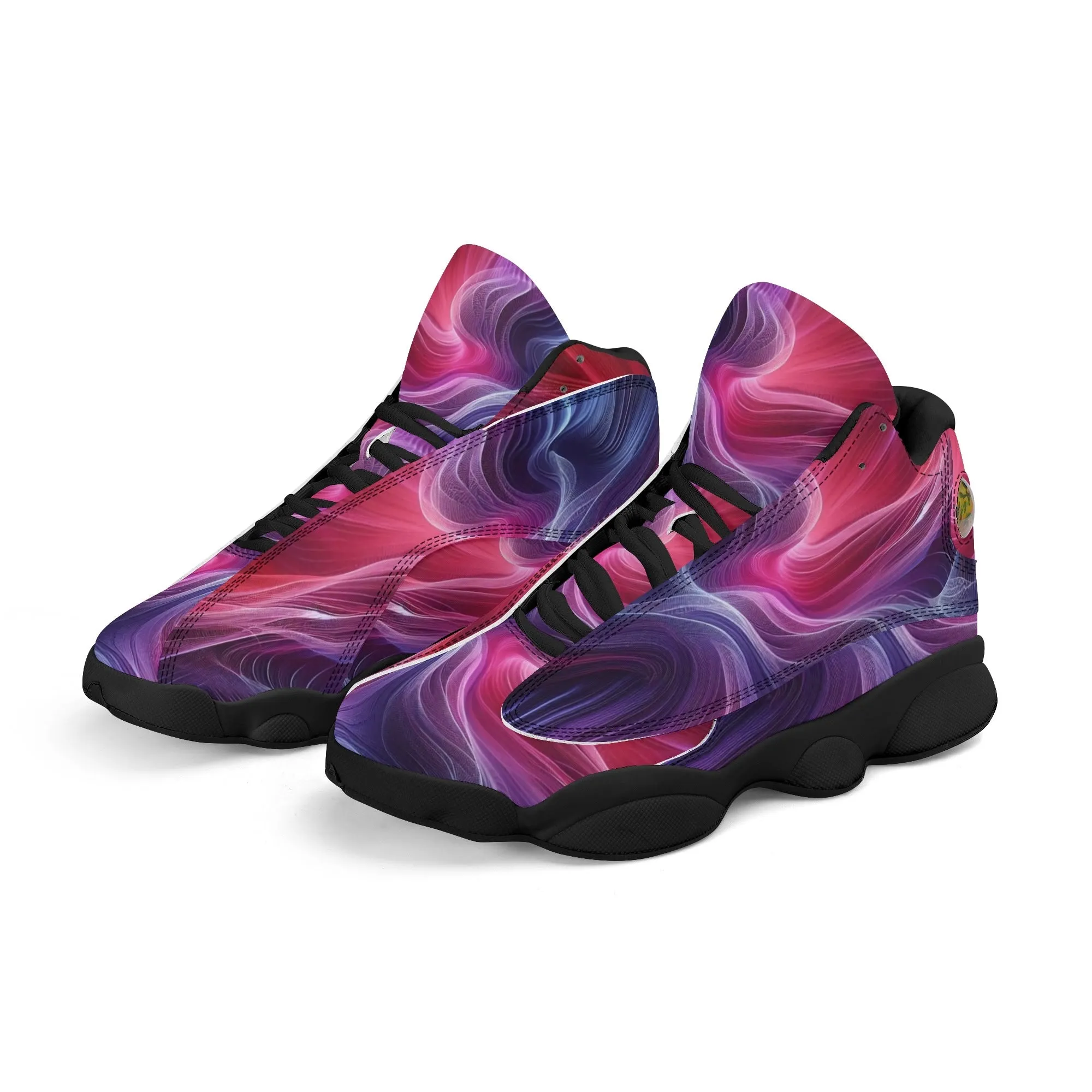 Womens Purple Swirl PU Leather Athletic Shoes