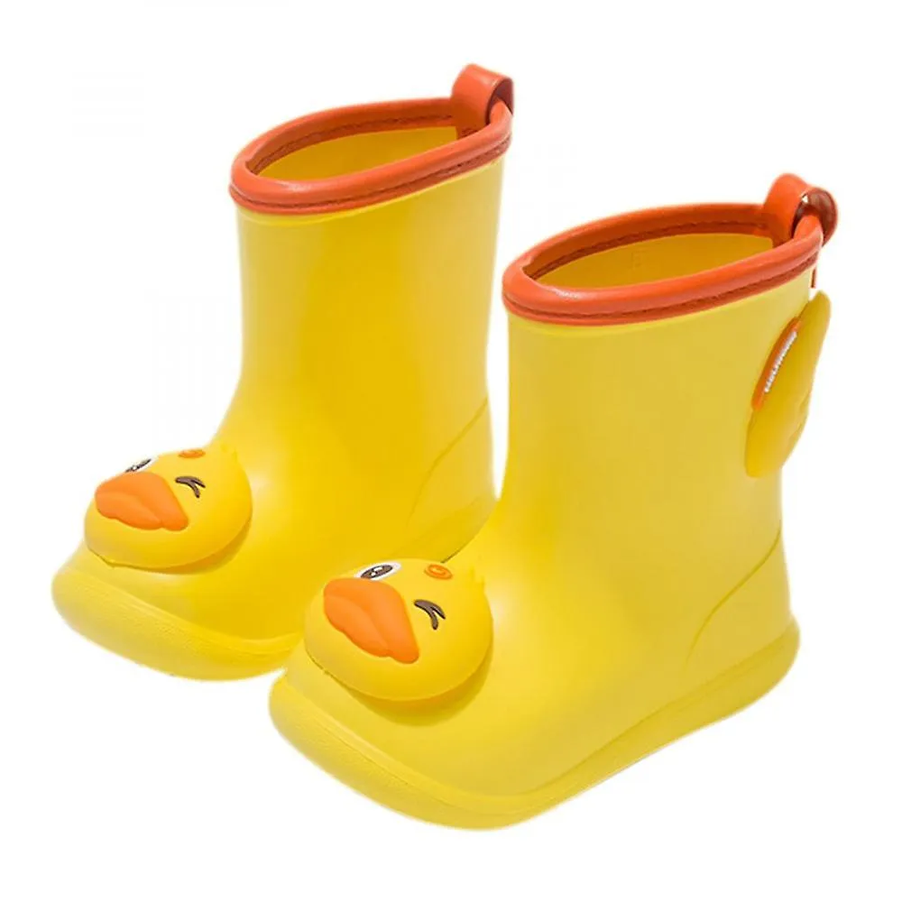 Yellow 150Boys Girls Cartoon Cute Dinosaur Rabbit Children Rain Shoes Waterproof Pvc Rubber Non-slip Soft Toddler Kids Casual Rain Boots